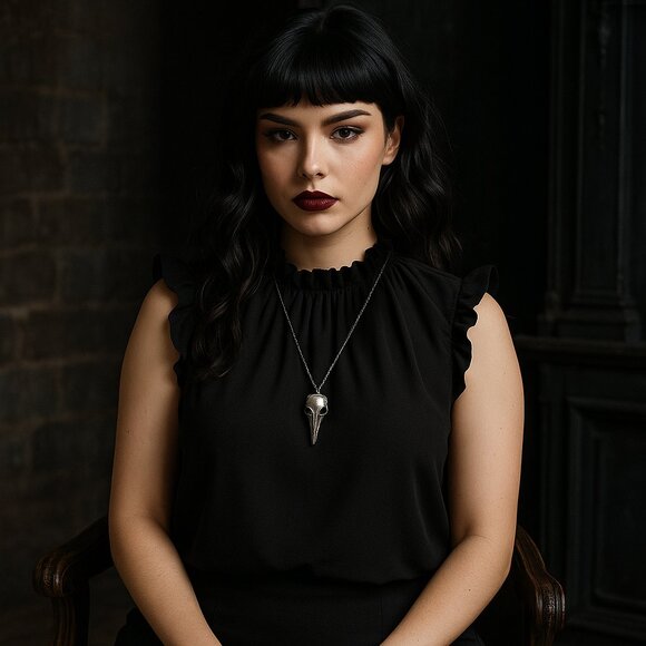 City Chic Black Ruffle Cap Sleeve Blouse | Whimsigoth Rufflecore Top Size S/16 - Picture 2 of 7